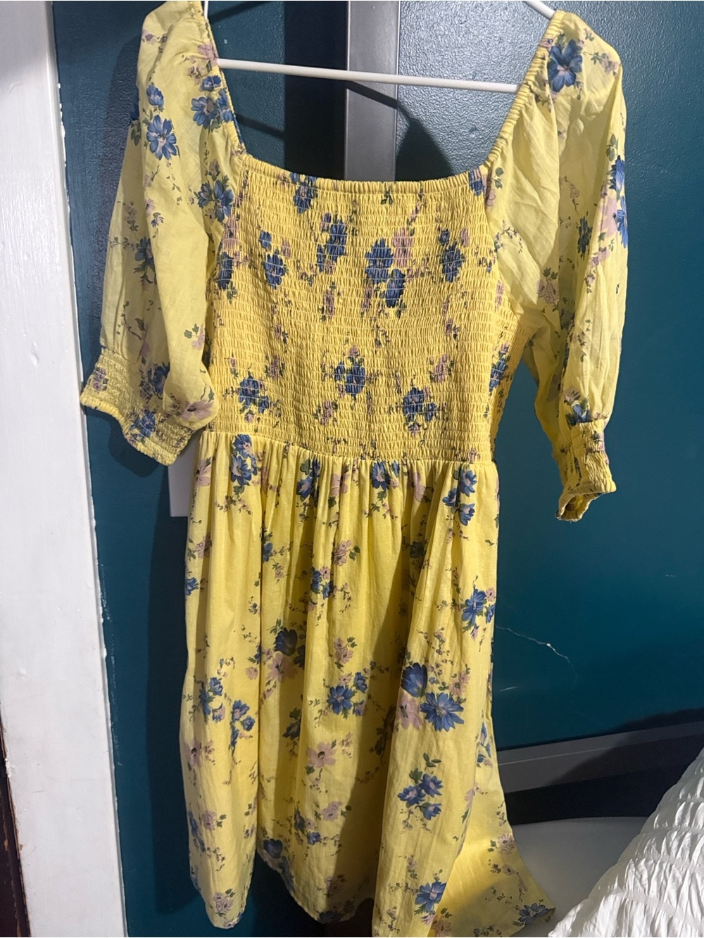 Yellow Floral Smocked Charlie Paige Dress